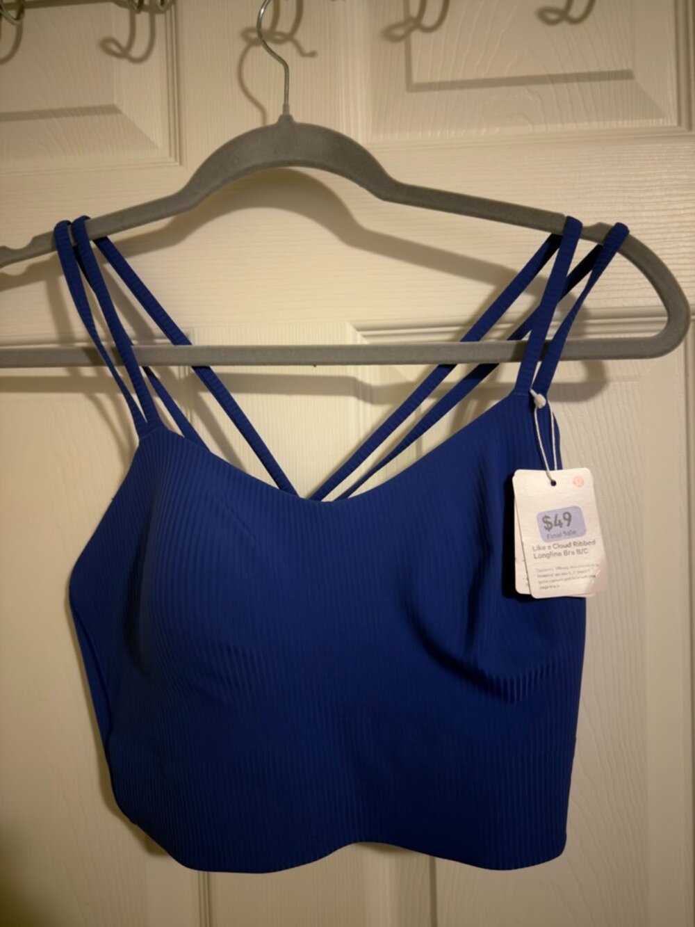 NWT Lululemon Like a Cloud Ribbed Longline Bra B/C, Size 12.